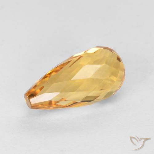 2.99ct Natural Laranja-Ouro Citrino, Briolette, VVS-VS