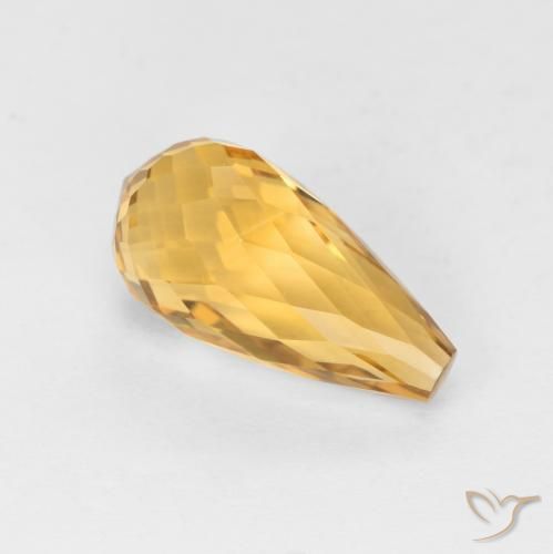 Citrino Laranja Médio Natural 2.74ct, Briolette, VVS-VS