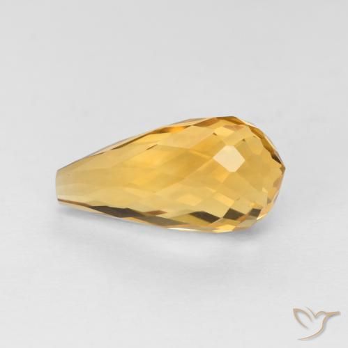 Citrino Laranja Médio Natural 2.74ct, Briolette, VVS-VS