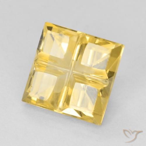 Citrino Amarelo dourado Natural 1.82ct, Quadrado, VS