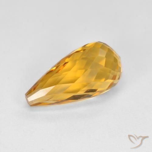 4.40ct Natural Laranja-Ouro Citrino, Briolette, VVS-VS