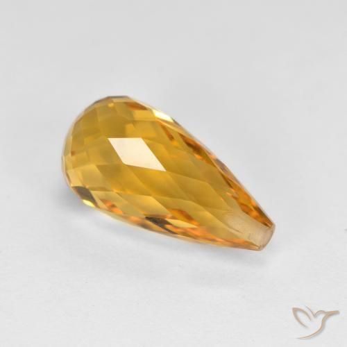 Citrino Laranja-Ouro Natural 4.40ct, Briolette, VVS-VS