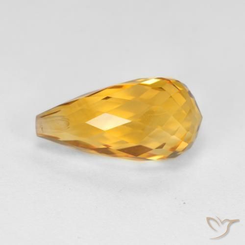 Citrino Laranja-Ouro Natural 4.40ct, Briolette, VVS-VS