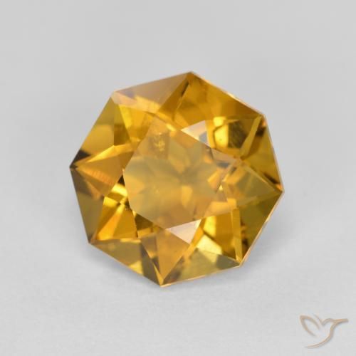 Citrino Dourado acastanhado Natural 2.78ct, Corte Octógono / Esmeralda, VS