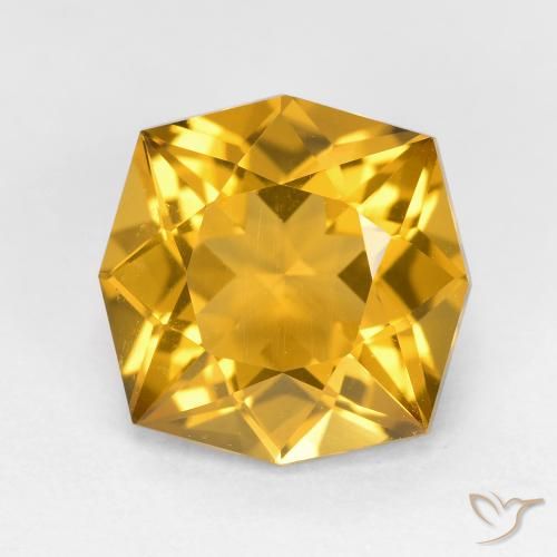 2.86ct Natural Laranja-Ouro Citrino, Corte Esmeralda, VVS