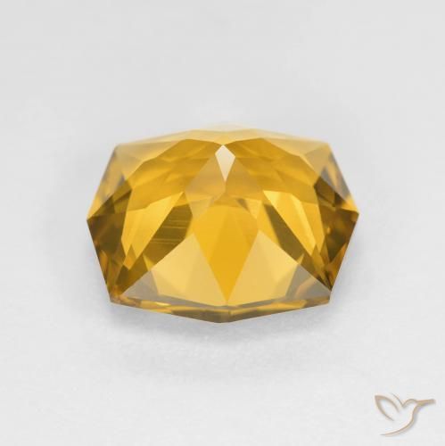 Citrino Dourado Natural 3.61ct, Corte Octógono / Esmeralda, VVS