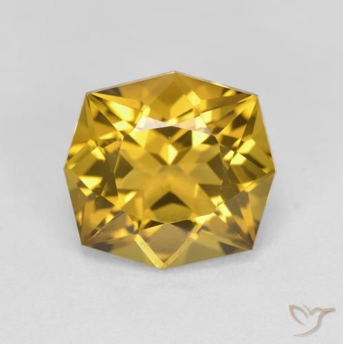 3.20ct Natural Dourado médio Citrino, Corte Esmeralda, VVS
