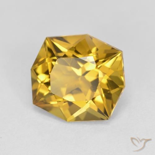 Citrino Dourado médio Natural 3.20ct, Corte Octógono / Esmeralda, VVS
