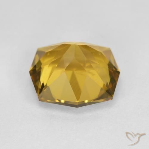 Citrino Dourado médio Natural 3.20ct, Corte Octógono / Esmeralda, VVS