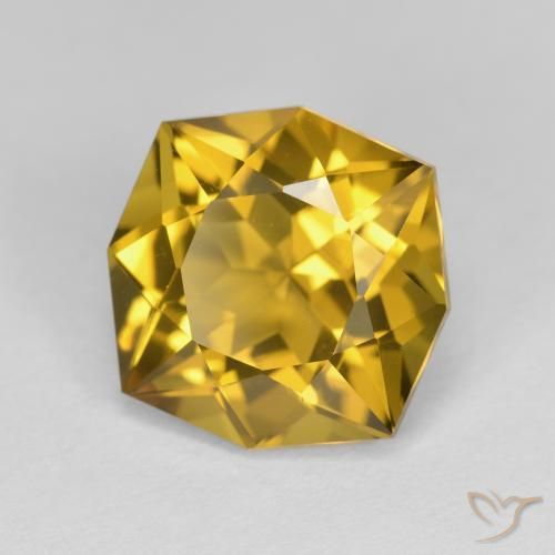 Citrino Laranja Dourada Natural 4.09ct, Corte Octógono / Esmeralda, VVS