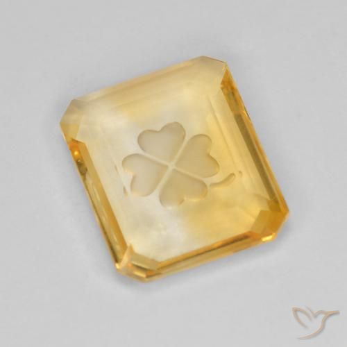 3.40ct Natural Ouro Citrino, Corte Esmeralda, Transparente