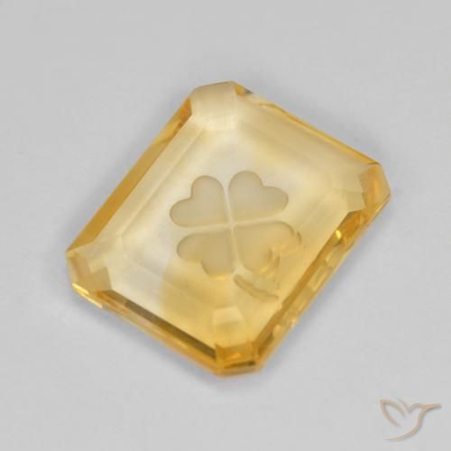 Citrino Ouro Natural 3.40ct, Corte Octógono / Esmeralda, Transparente