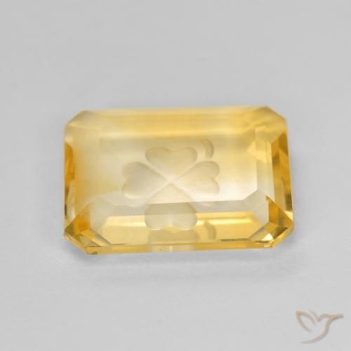 Citrino Ouro Natural 3.40ct, Corte Octógono / Esmeralda, Transparente