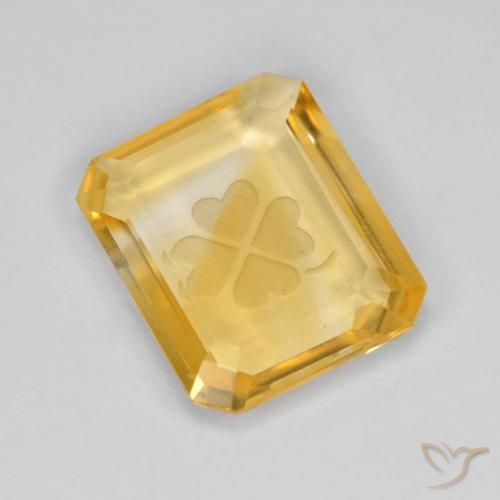 3.20ct Natural ouro brilhante Citrino, Corte Esmeralda, Transparente