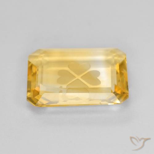 Citrino ouro brilhante Natural 3.20ct, Corte Octógono / Esmeralda, Transparente