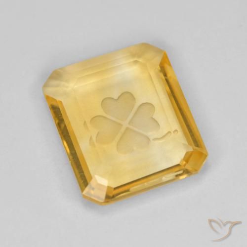 3.42ct Natural ouro médio Citrino, Corte Esmeralda, Transparente