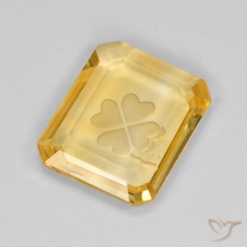 Citrino ouro médio Natural 3.42ct, Corte Octógono / Esmeralda, Transparente
