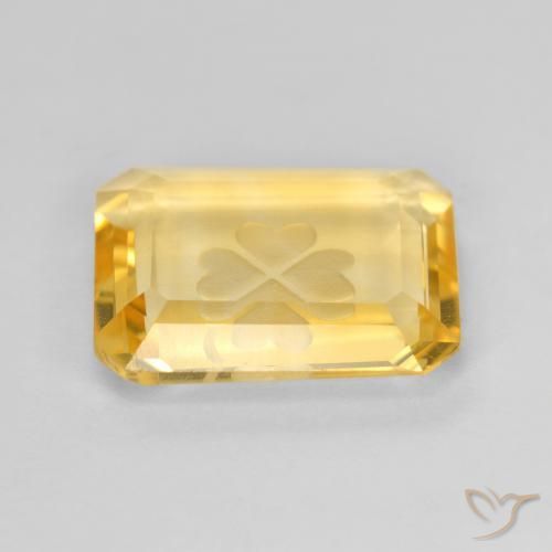 Citrino ouro médio Natural 3.42ct, Corte Octógono / Esmeralda, Transparente