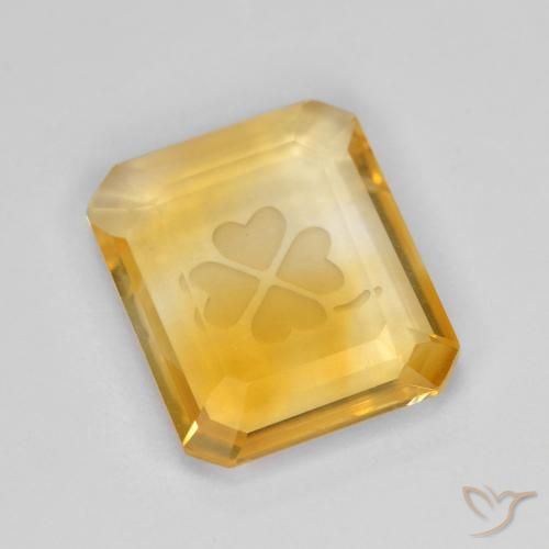 3.22ct Natural ouro médio Citrino, Corte Esmeralda, Transparente