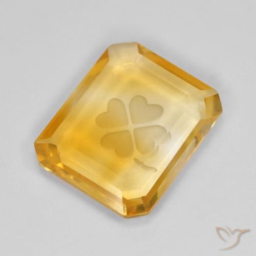 Citrino ouro médio Natural 3.22ct, Corte Octógono / Esmeralda, Transparente