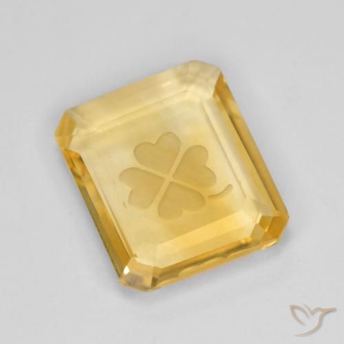 3.45ct Natural ouro médio Citrino, Corte Esmeralda, Transparente