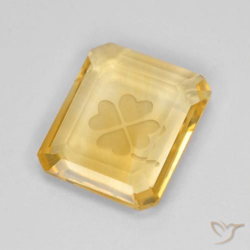 Citrino ouro médio Natural 3.45ct, Corte Octógono / Esmeralda, Transparente