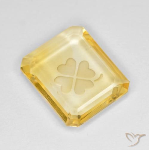 3.25ct Natural ouro médio Citrino, Corte Esmeralda, Transparente