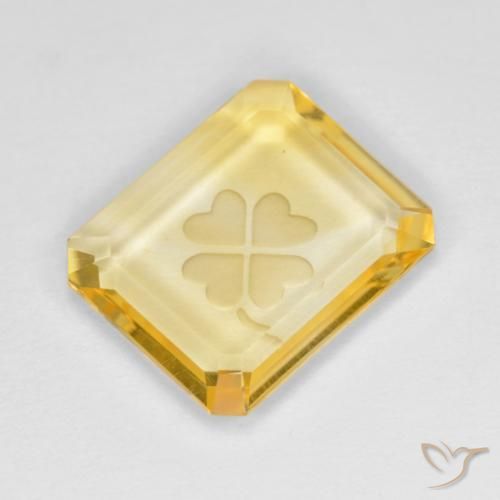 Citrino ouro médio Natural 3.25ct, Corte Octógono / Esmeralda, Transparente