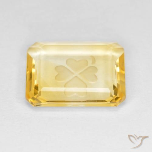 Citrino ouro médio Natural 3.25ct, Corte Octógono / Esmeralda, Transparente