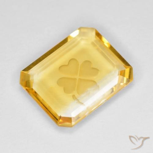 3.31ct Natural ouro médio Citrino, Corte Esmeralda, Transparente