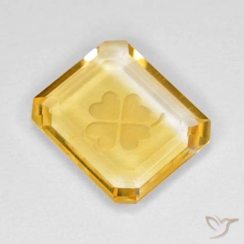 Citrino ouro médio Natural 3.31ct, Corte Octógono / Esmeralda, Transparente