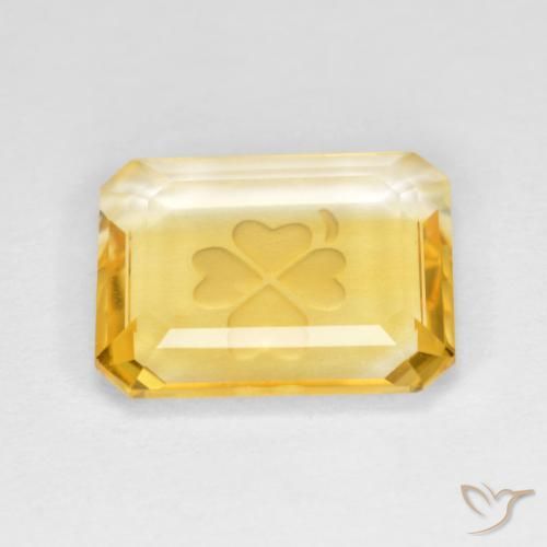 Citrino ouro médio Natural 3.31ct, Corte Octógono / Esmeralda, Transparente