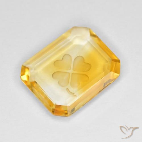 2.72ct Natural Dourado médio Citrino, Corte Esmeralda, Transparente