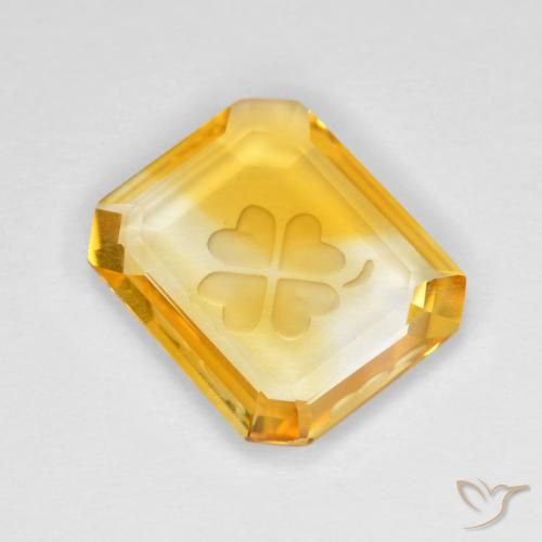 Citrino Dourado médio Natural 2.72ct, Corte Octógono / Esmeralda, Transparente