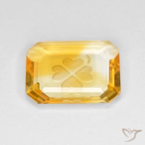 Citrino Dourado médio Natural 2.72ct, Corte Octógono / Esmeralda, Transparente