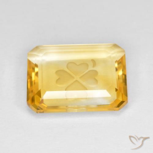 Citrino Dourado médio Natural 3.51ct, Corte Octógono / Esmeralda, Transparente