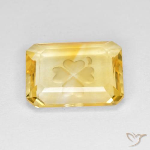 Citrino Dourado Natural 3.39ct, Corte Octógono / Esmeralda, Transparente