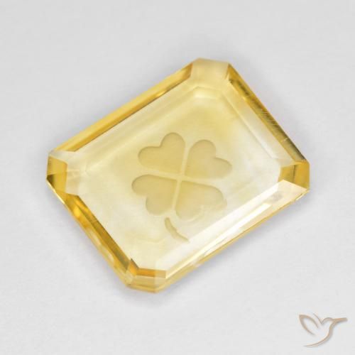 3.09ct Natural Dourado Citrino, Corte Esmeralda, Transparente
