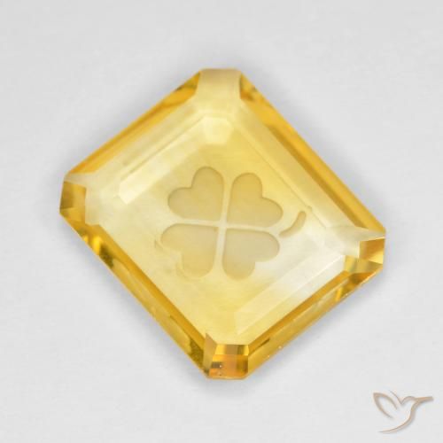 3.23ct Natural Ouro Citrino, Corte Esmeralda, Transparente