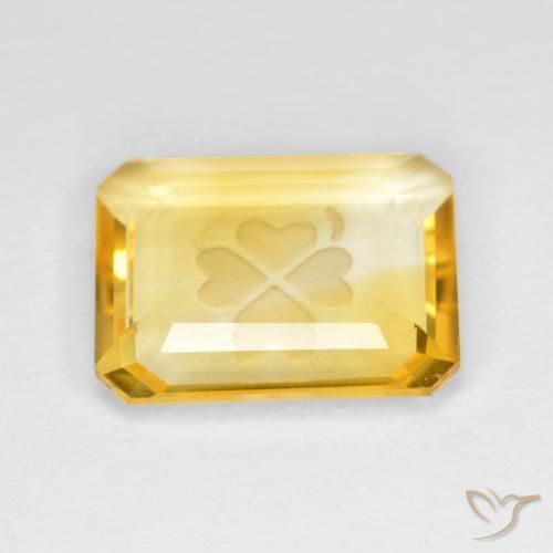 Citrino Ouro Natural 3.23ct, Corte Octógono / Esmeralda, Transparente