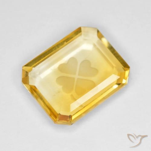 3.47ct Natural ouro médio Citrino, Corte Esmeralda, Transparente