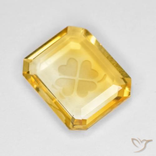Citrino ouro médio Natural 3.47ct, Corte Octógono / Esmeralda, Transparente