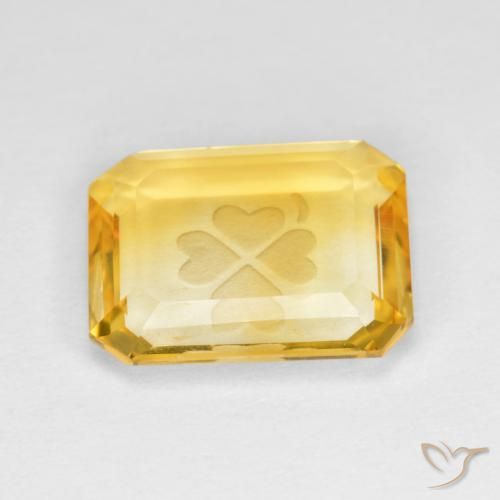 Citrino ouro médio Natural 3.47ct, Corte Octógono / Esmeralda, Transparente