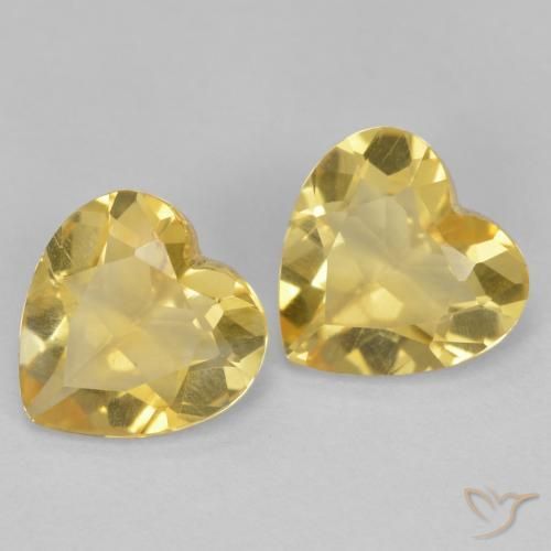 Pedras preciosas de Citrino Luz Dourada natural de 2.02 ct, Coração, VS