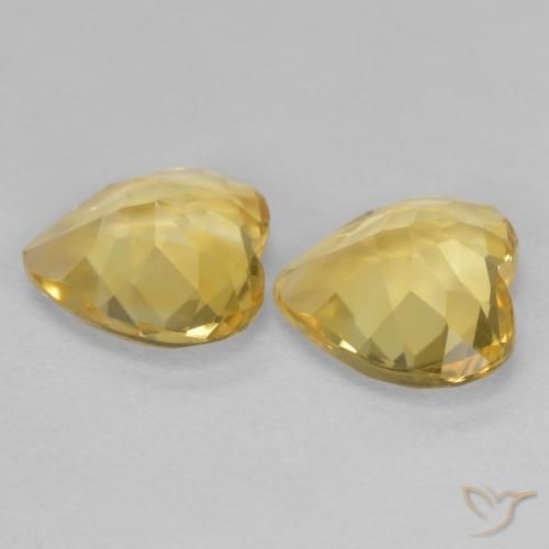 Pedras preciosas de Citrino Luz Dourada natural de 2.02 ct, Coração, VS