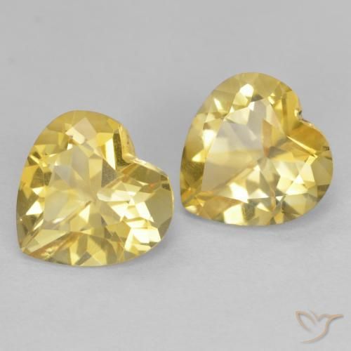 Pedras preciosas de Citrino Luz Dourada natural de 2.16 ct, Coração, VS
