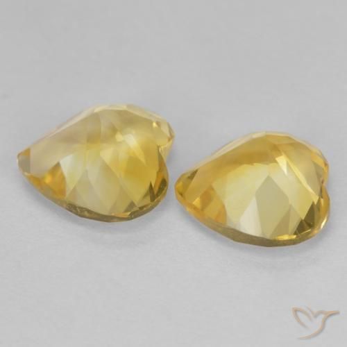 Pedras preciosas de Citrino Luz Dourada natural de 2.16 ct, Coração, VS