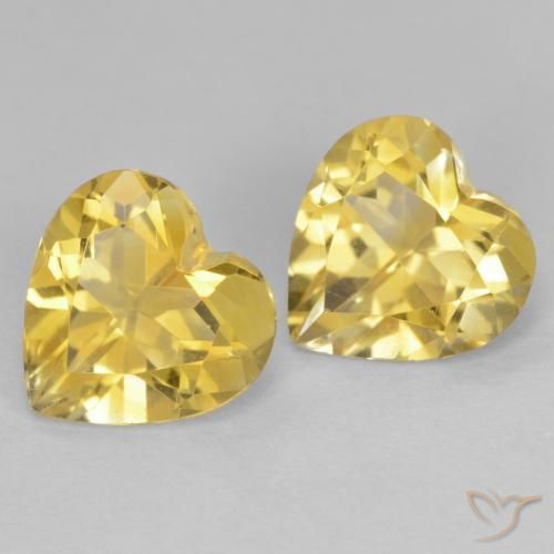 Pedras preciosas de Citrino Amarelo Dourado Claro natural de 1.97 ct, Coração, VS