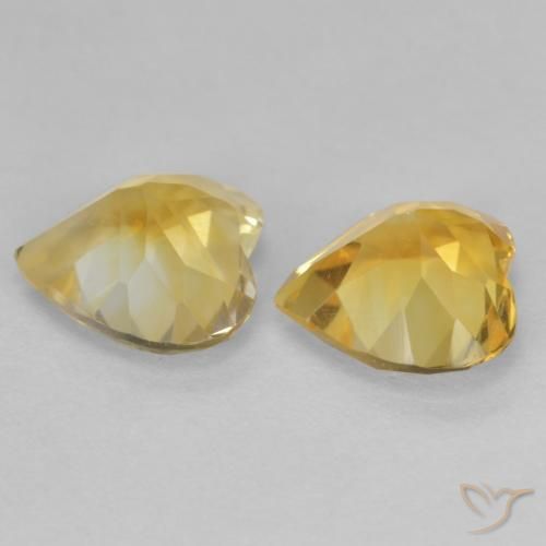 Pedras preciosas de Citrino Amarelo Dourado Claro natural de 1.97 ct, Coração, VS