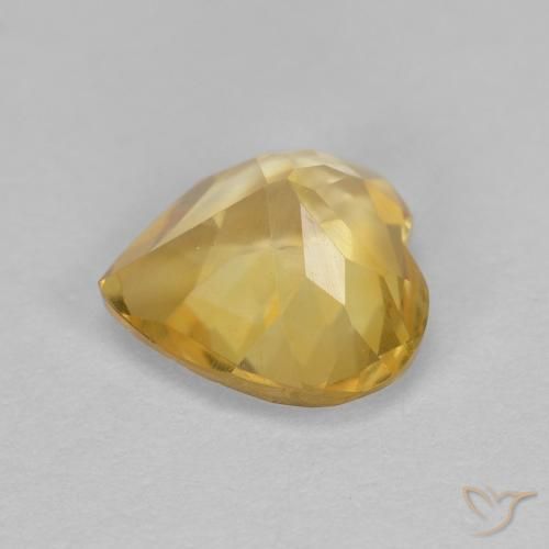 Citrino dourado natural 1,07ct, formato de coração, VS